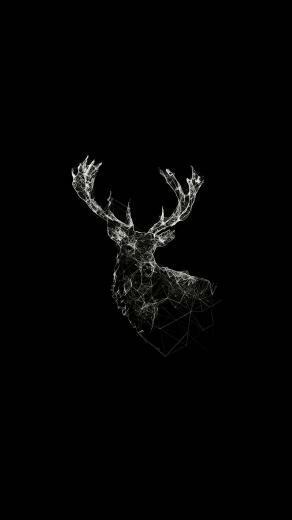 Low Poly Deer Illustration Android Wallpaper Painting