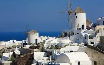 Wallpaper Santorini Greece X Widescreen Desktop