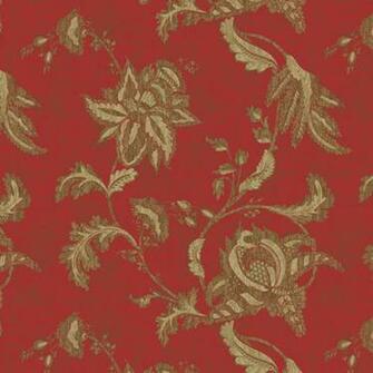 Red And Gold Jacobean Floral Scroll Wallpaper Wall Sticker Outlet