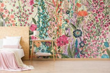 Flowers Wall Mural Floral Pattern Wallpaper Bedroom