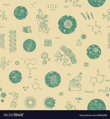 Seamless Pattern On The Theme Of Biology Medicine Genetics