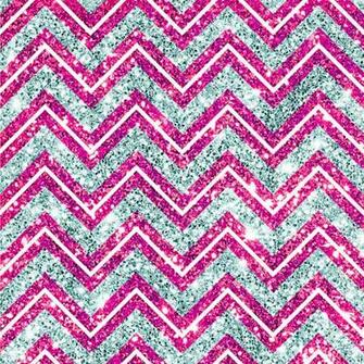 Chevron Fake Glitter Pink Blue Bling Photo Stretched S