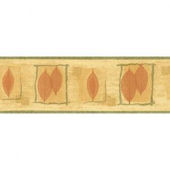 Shop Allen Roth Orange And Green Transitional Leaf Prepasted