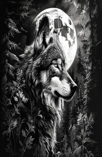 Black And White Wolf Wallpaper