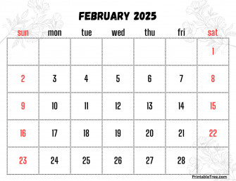 Feb Printable Calendar Pdf Wallpaper