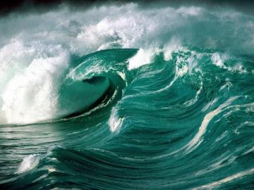 Green Waves Wallpaper Stock Photos