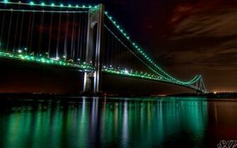 Night Wallpaper Bridge Golden House Walls