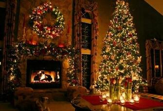 Christmas Fireplace Tree Desktop Wallpaper Holidays