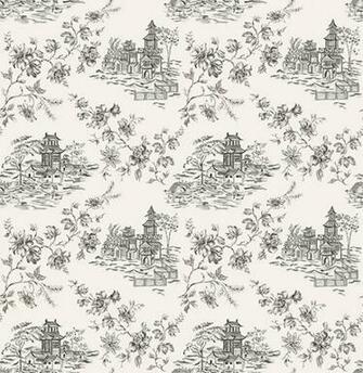 Asian Village Toile Wallpaper Gray Bolt Traditional Wall Decor