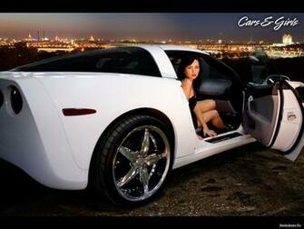 Girls And Cars Wallpaper A Girl In White Corvette