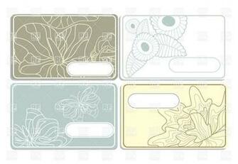 Business Cards With Floral Background Royalty
