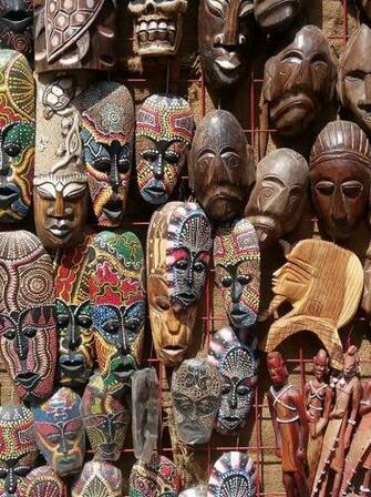 HD Wallpaper Market Masks Decoration Naive Art Spirituality