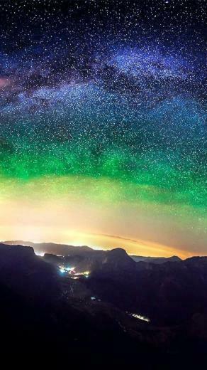 Starry Sky Colorful Aurora Wallpaper iPhone