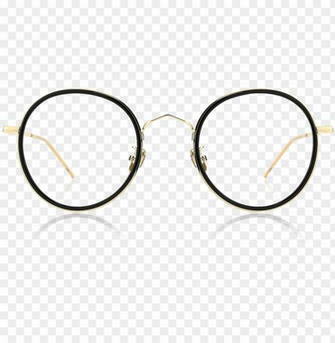 Round Vintage Prescription Eyeglasses With Black Golden Circle
