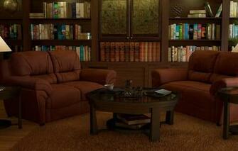 Wallpaper Rendering Lamp Room Carpet Books Map Interior Art