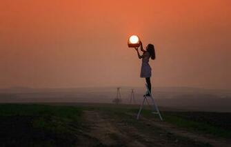Wallpaper Girl Grass Twilight Photography Landscape Nature