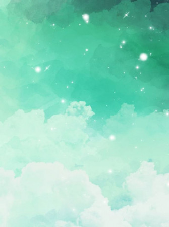 Pure Blue Green Gradient Clouds Watercolor Background Mint