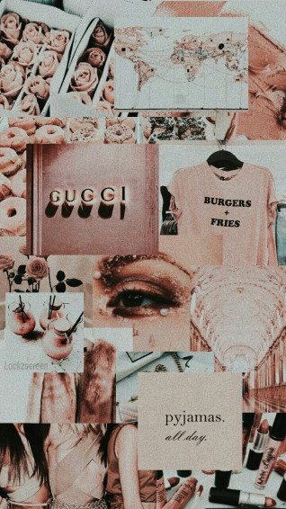 Rose Gold Pink Aesthetic Mood Board Background Wallpaper Collage