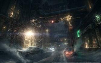 Wallpaper Batman Arkham Origins City Cars Snow Winter