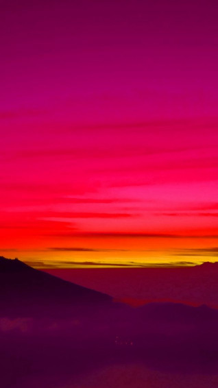 Red Balinese Dream Sea Mountain Sunset iPhone Wallpaper In