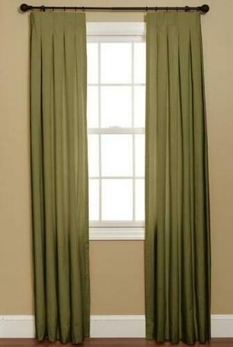 Green Buffalo Check Curtains In A Room With Chinoiserie Wallpaper
