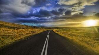 Nature Sunrise Road HD Wallpaper