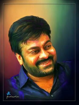Digital Painting Portrait Megastar Chiranjeevi