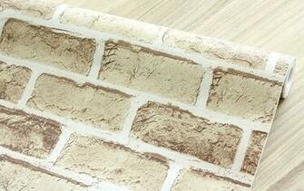 10m Pvc Wallpaper Beige Brick Stone Prepasted Self Adhesive