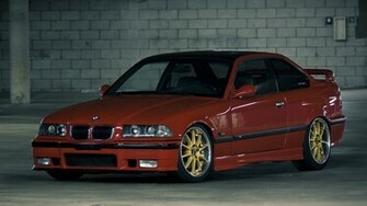 Wallpaper Bmw E36 M3 Series Three Coupe Sports Car Red