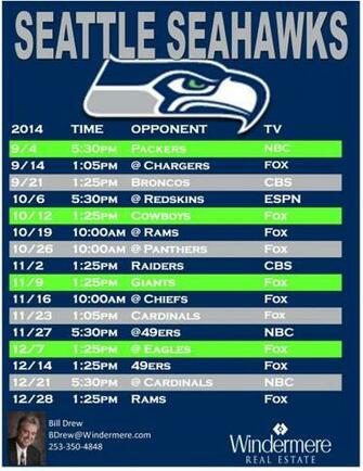 Seahawks Schedule Seattle Kentucky