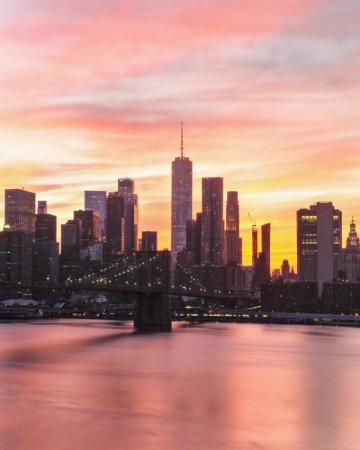 New York Beautiful Red Sunset City