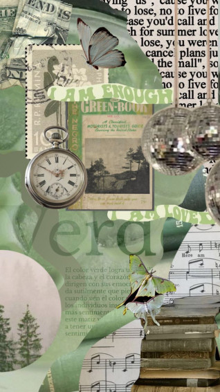 Vibrant Seasonal Collage With Kiwi And Lime