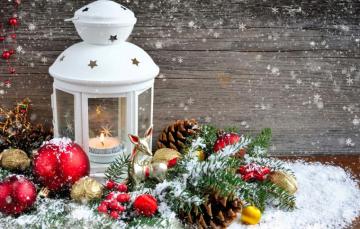 Wallpaper New Year Christmas Merry Lantern