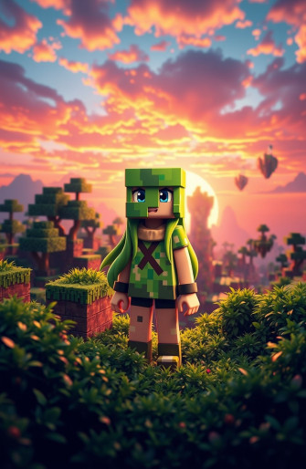 Minecraft Creeper Girl Wallpaper