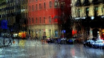 Wallpaper Glass City Rain Street Beautiful Wide On The Desktop