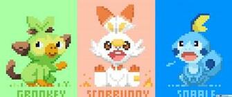 Pokemon Sword And Shield Grookey Scorbunny Sobble HD