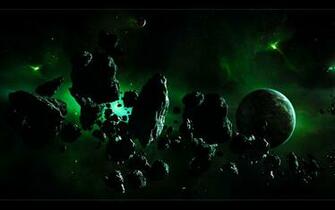 Outer Space Planets Dual Screen Wallpaper