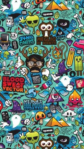 Mixed Cartoon Wallpaper Top Background