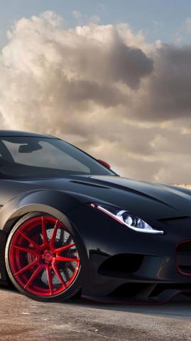 Jaguar C X16 Black Red Rims iPhone Wallpaper