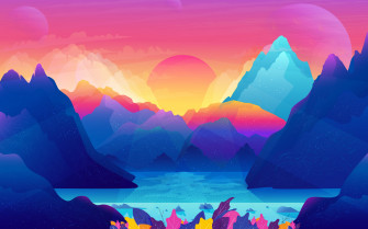Sunrise Illustration Wallpaper HD Artist 4k