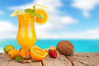 Wallpaper Juice Orange Drink Summer Glass Umbrella Tube