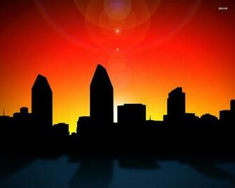 San Diego Skyline Wallpaper Vector