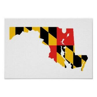 Maryland Flag Map Posters