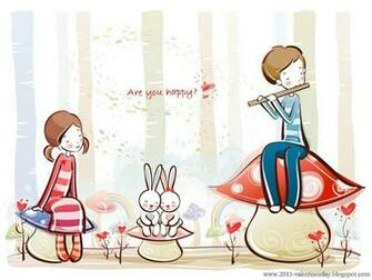 Cute And Sweet Cartoon Couple HD Wallpaper 1080px
