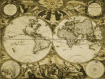 Antique Map Cartography Planisphere World Worldmap