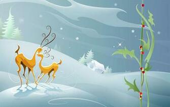 Holiday Christmas Deer Computer Desktop Wallpaper