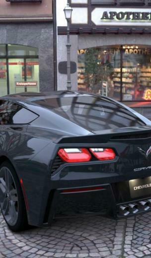 Turismo Back Black Chevrolet Corvette C7 Wallpaper