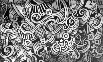 Black And White Musical Graffiti Wall Mural Marmalade Art