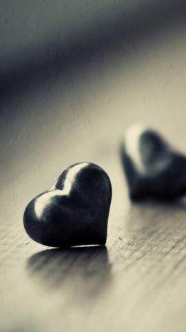 Two Black Hearts iPhone Wallpaper
