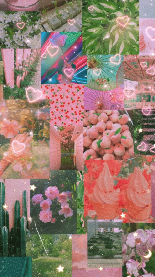 Elegant Pink And Green Wallpaper